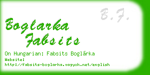 boglarka fabsits business card